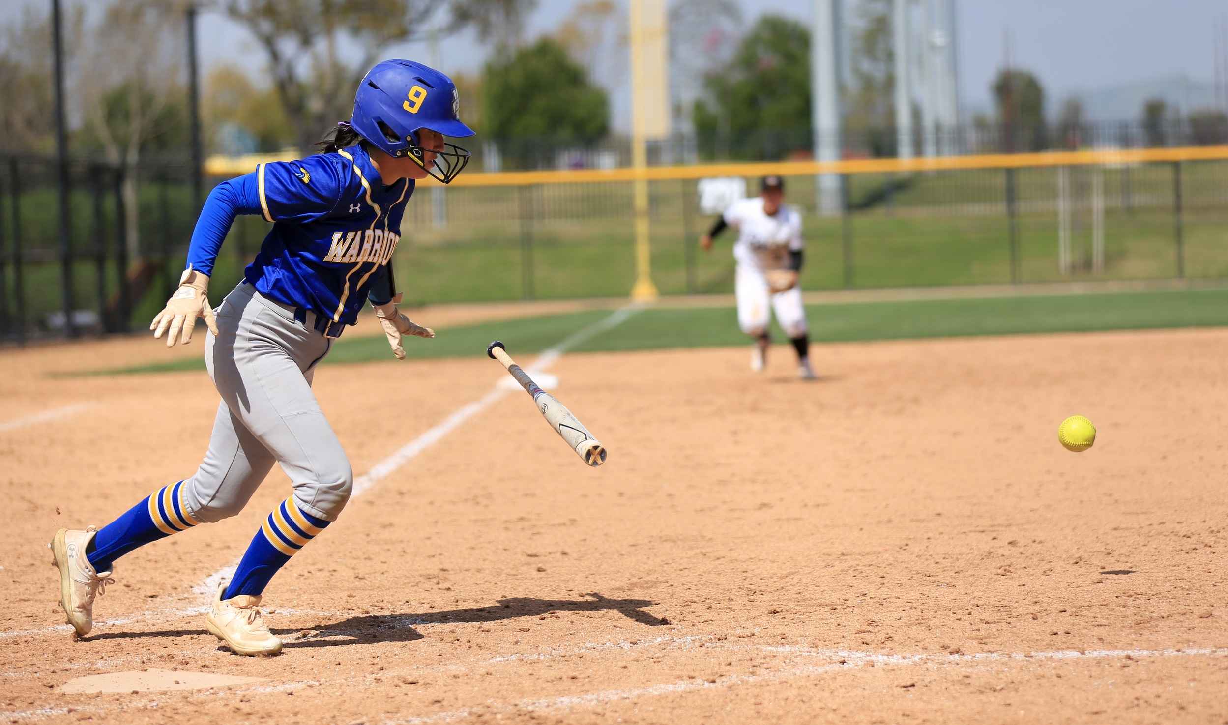 Kassandra Ramos lays down a bunt attempt in Game 2. Photo by Brandon Petersen.